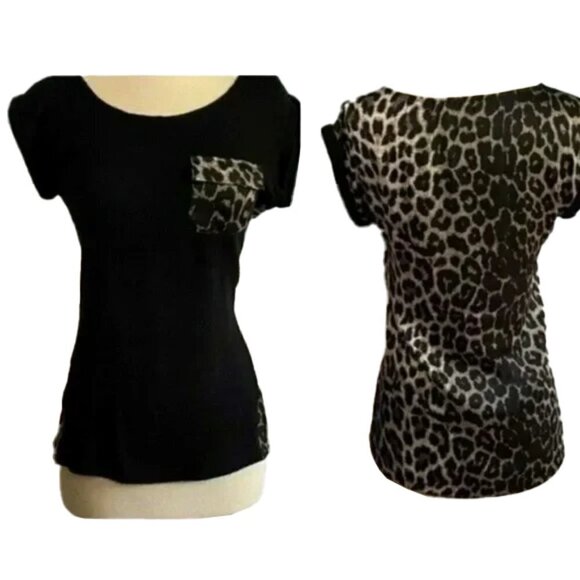 ❤️ THML Leopard Contrast top Small - Picture 1 of 5